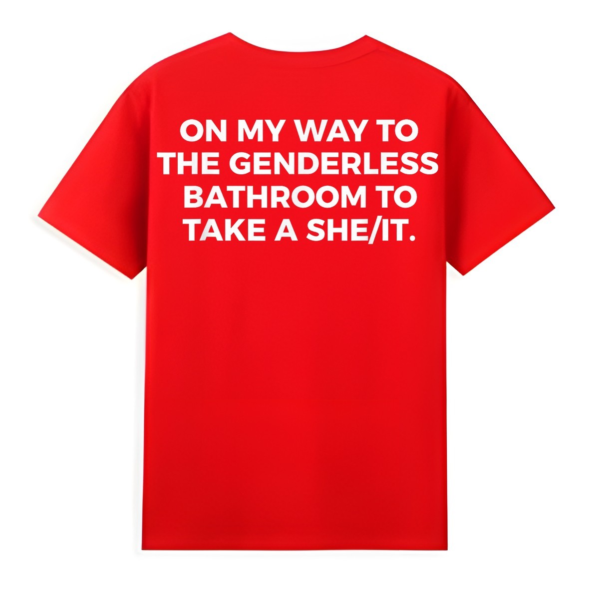 on My Way to the genderless Bathroom to take a she_it Saying T-Shirt