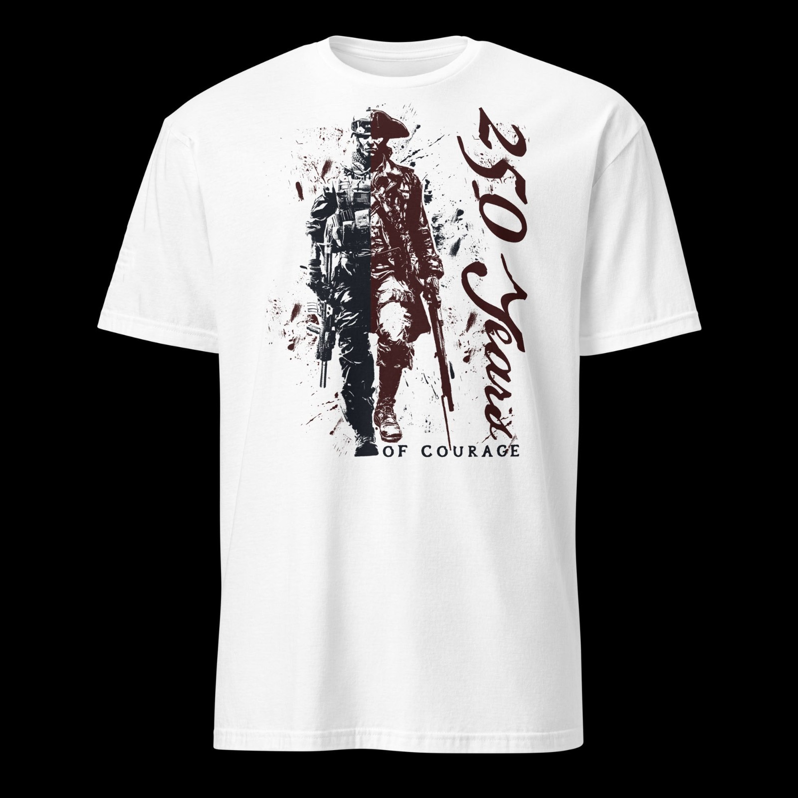 250 Years Of Courage T-Shirt American Soldier Evolution Graphic Tees