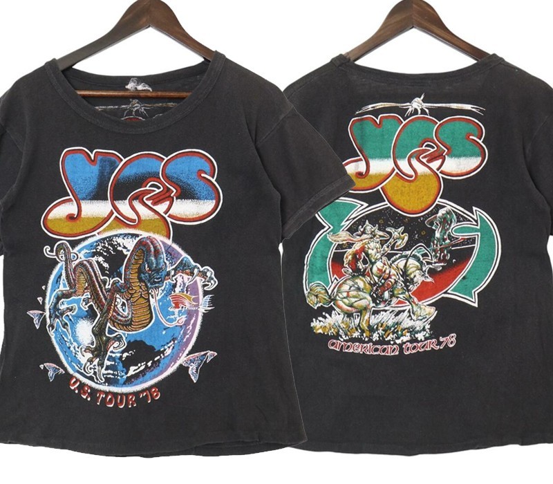 Reprint Yes band 1978 Retro style Unisex Black T shirt Heavy cotton NH21675