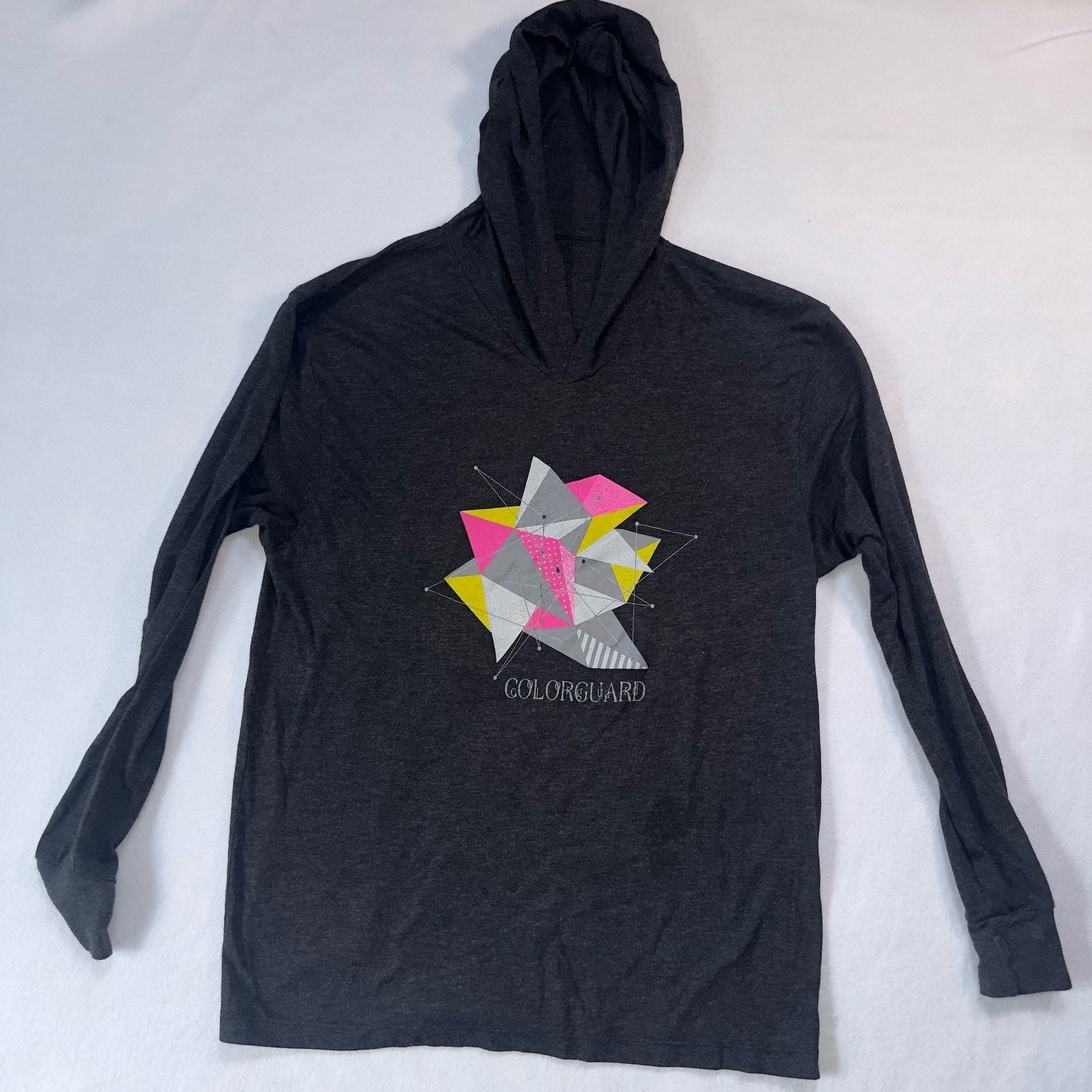 Next Level Apparel Colorguard Charcoal Grey Graphic Hoodie Long Sleeve T-Shirt