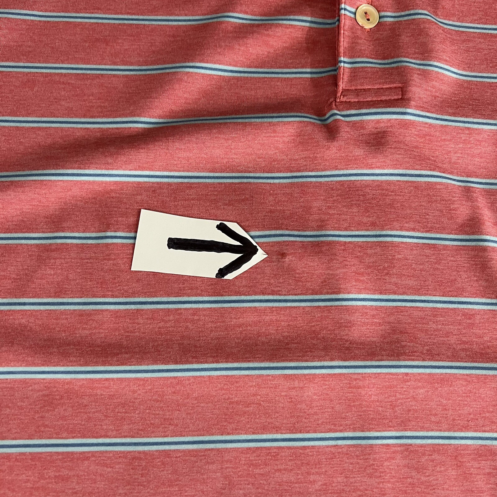 Peter Millar Summer Comfort Shirt 👉Tiny Stain👈 Mens Sz Large Moisture Wicking