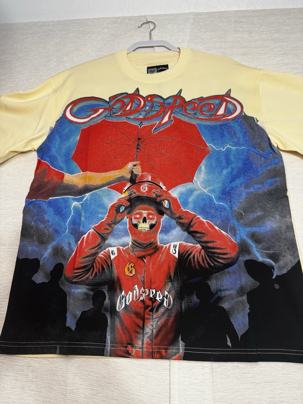 Godspeed Out Of Many One Graphic T-Shirt Size Large Rare 33/555 Skull Tee