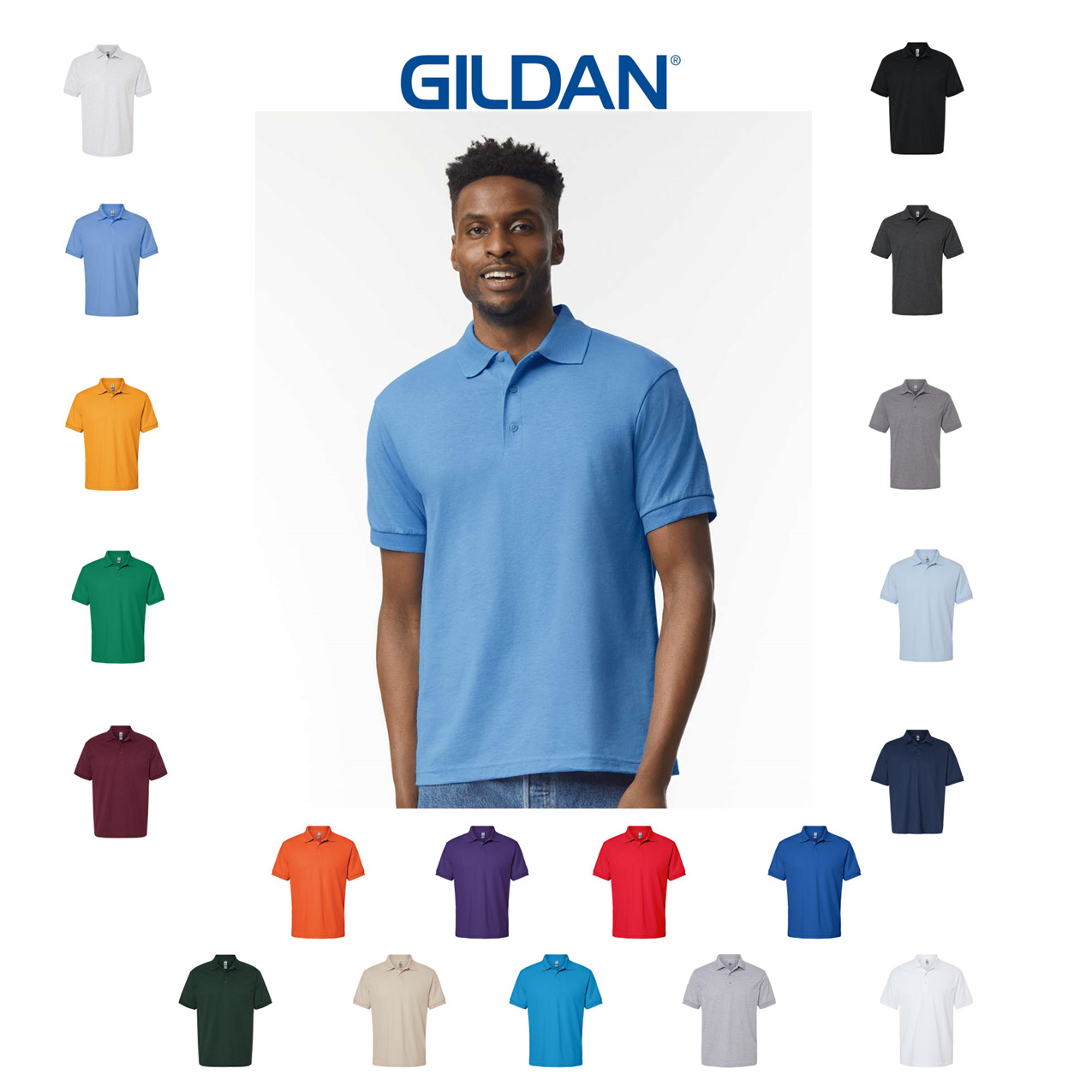 Gildan 8800 Men’s DryBlend Jersey Polo Short Sleeve Sizes S-5XL *NEW*