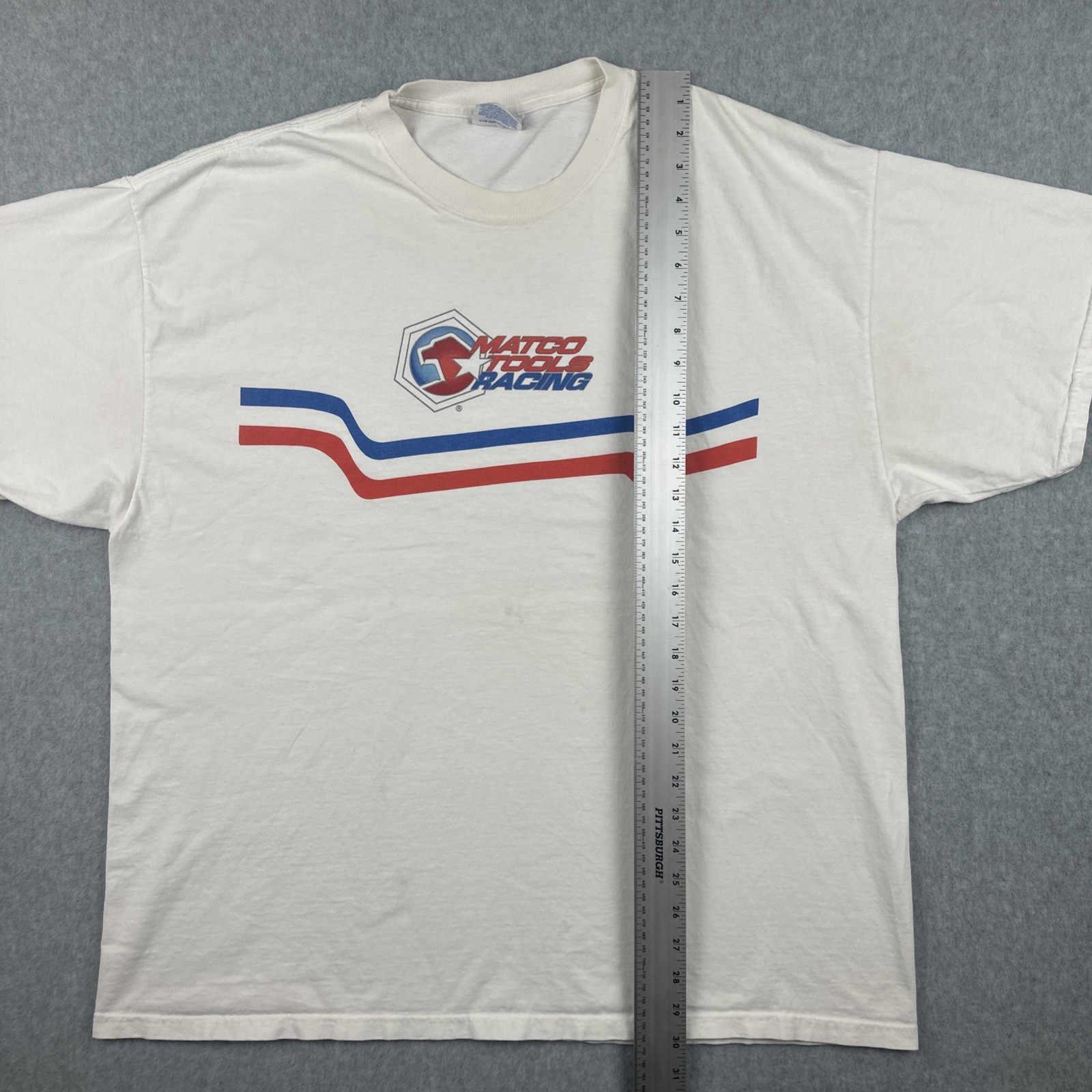 Vtg Hanes Comfort-T Mens XXL White Shirt MATCO Tools Racing Graphic Print Tee