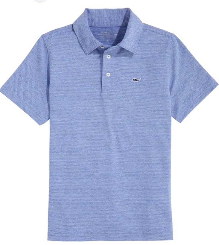 Vineyard Vines Performance Men’s XL Blue Striped Stretch Golf Polo Shirt