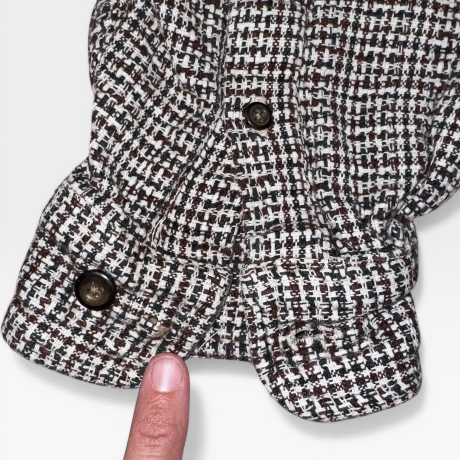 Vintage Structure Mens Button Brown Black L *See Description