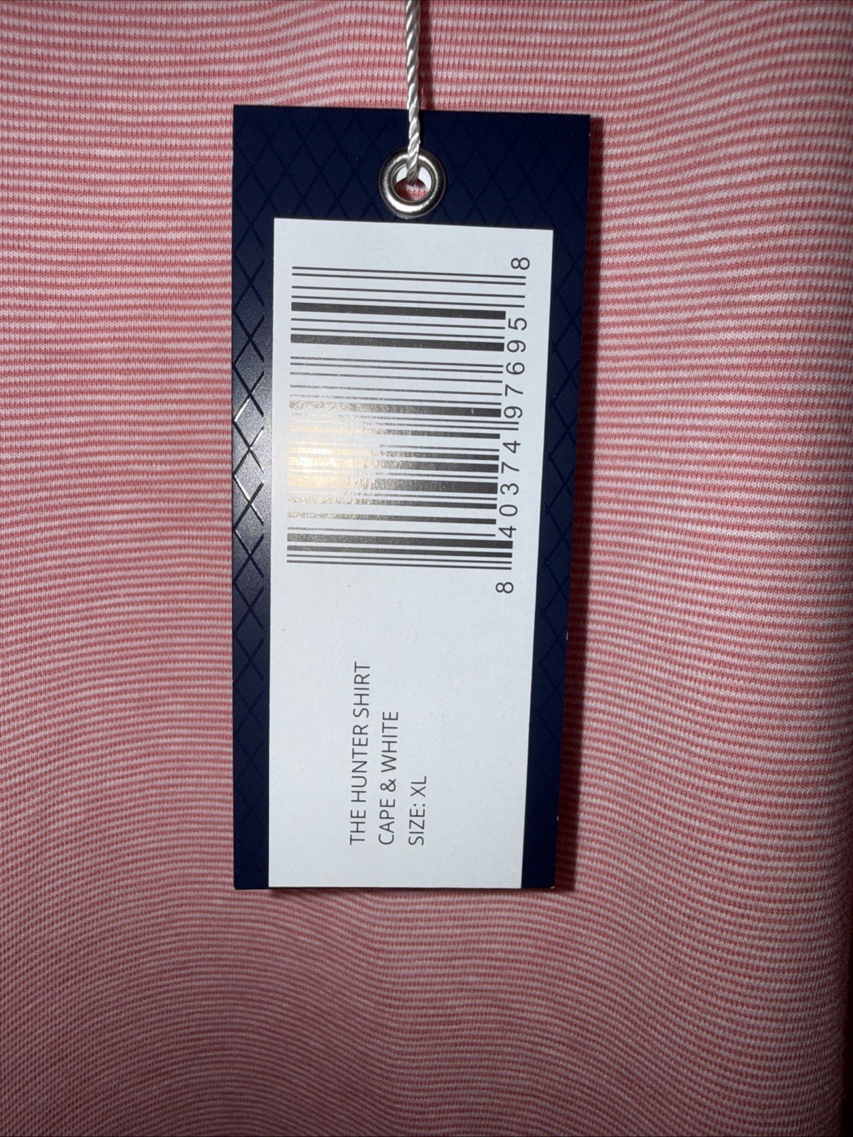 Holderness & Bourne Hunter Polo Shirt Men’s XL Pink Stripe Performance Golf NWT