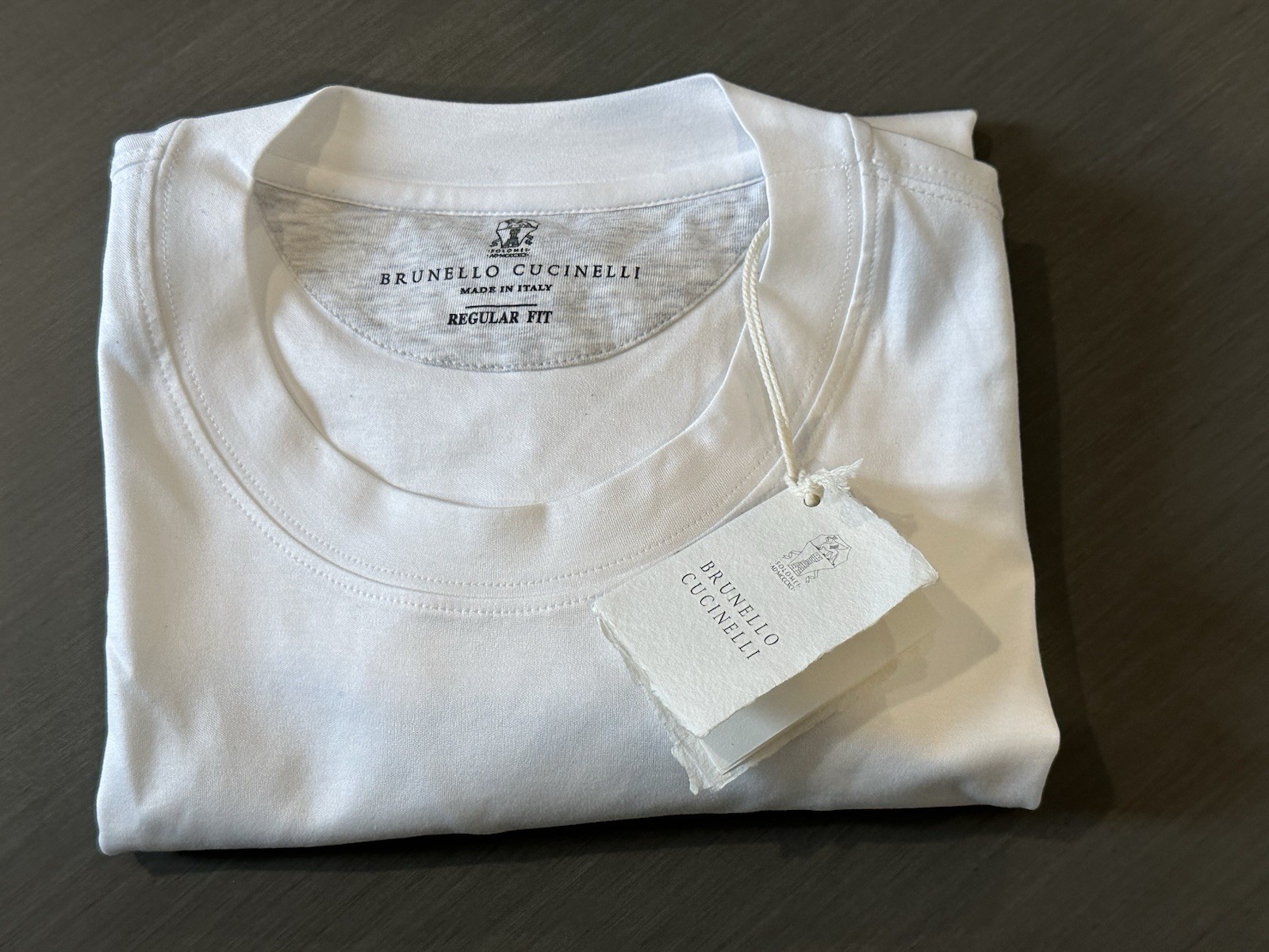 Brunello Cucinelli REGULAR FIT Men’s White Crewneck Short Sleeve T-Shirt S-F/SH