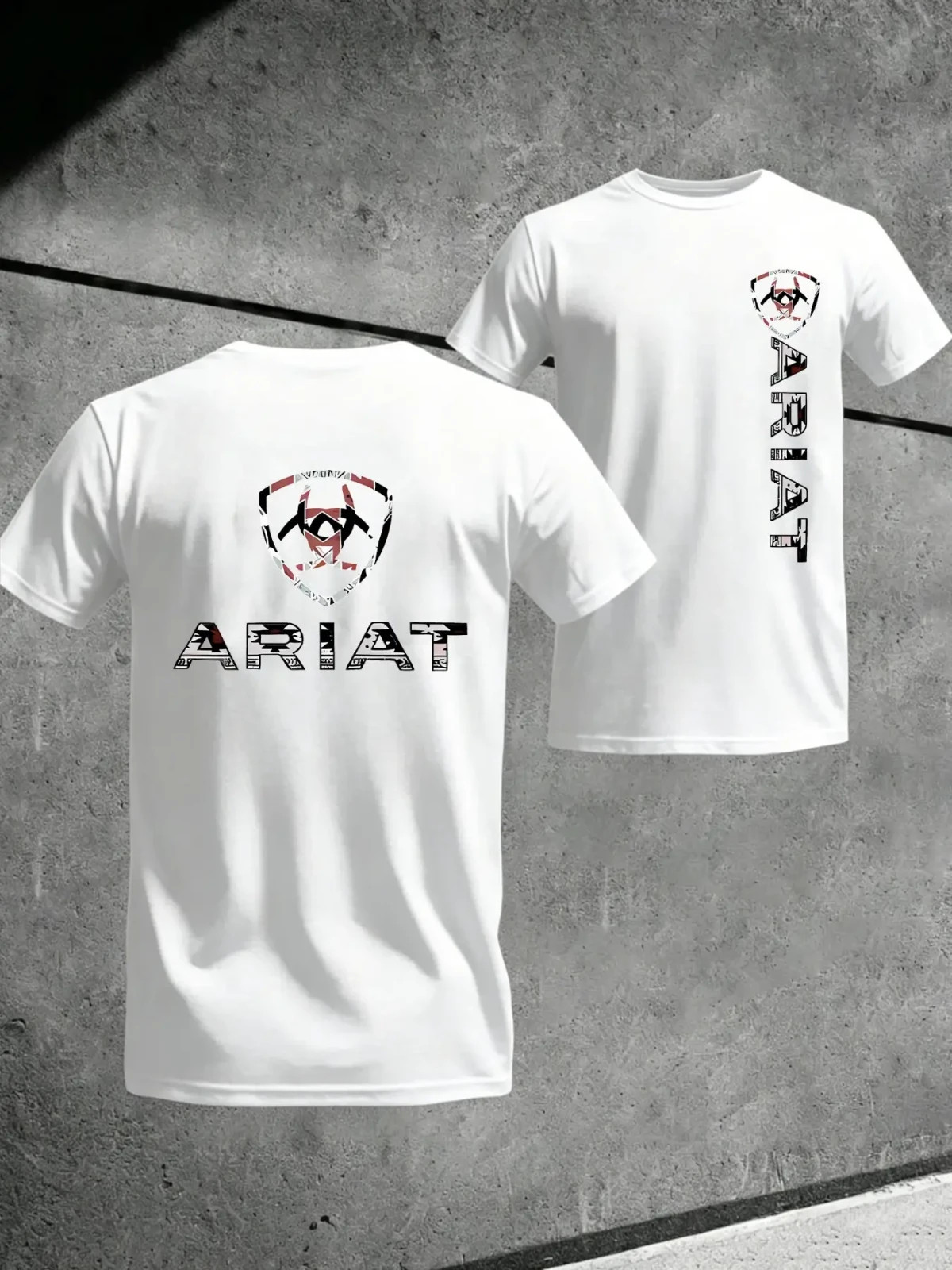 Men’s Ariat Print Graphic T-Shirt, Casual Long Sleeve Top, Comfortable Fit for