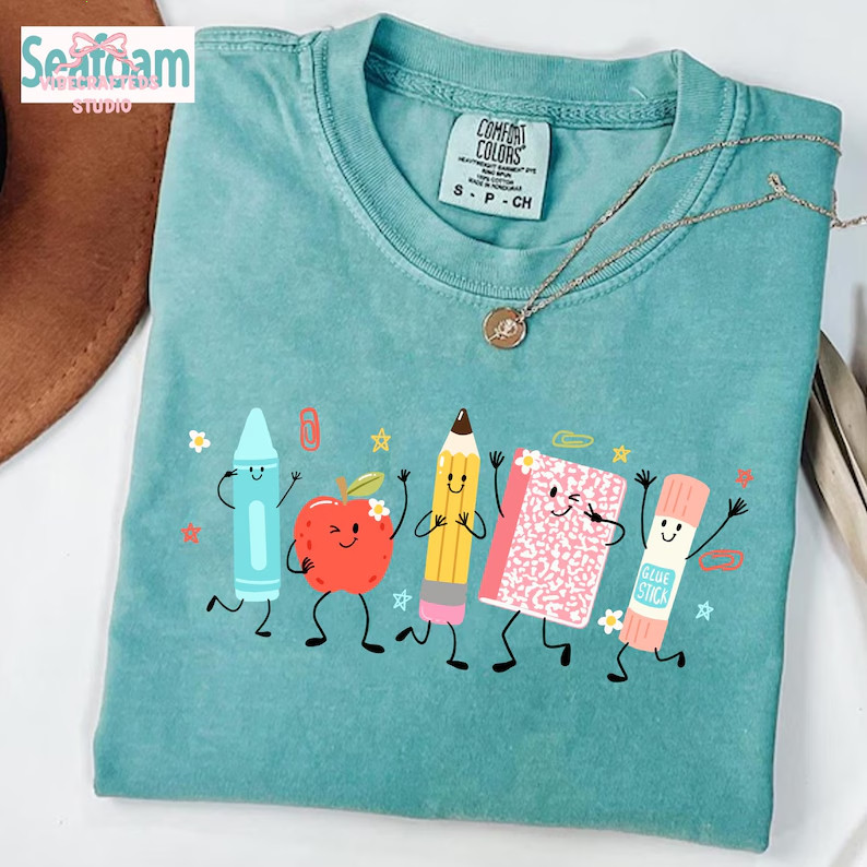 Cute Back To School Shirt School Supplies Teacher Tee Preschool Kindergarten