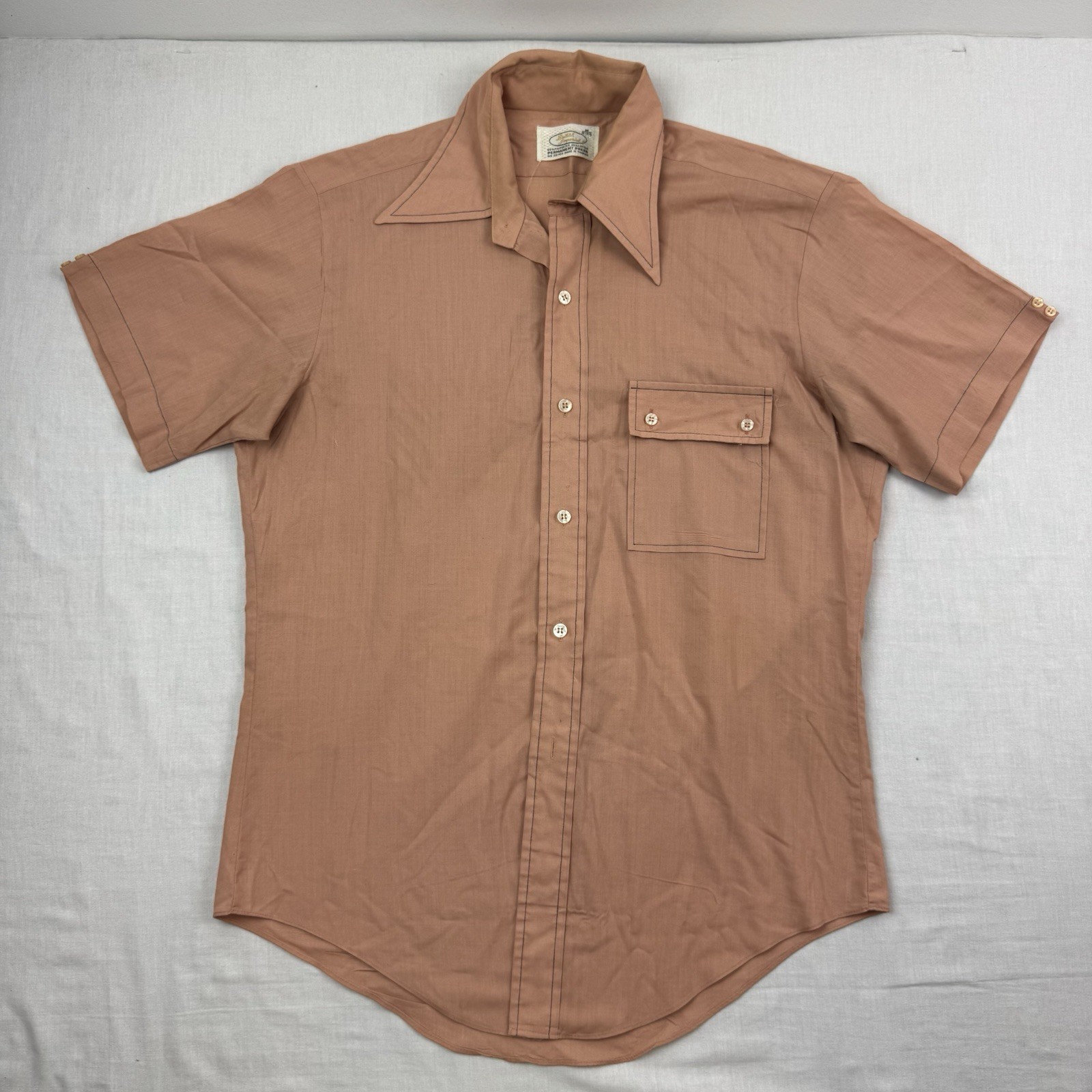 Vintage British Imperial 60s 70s Button Up Shirt Adult Medium True Vintage READ