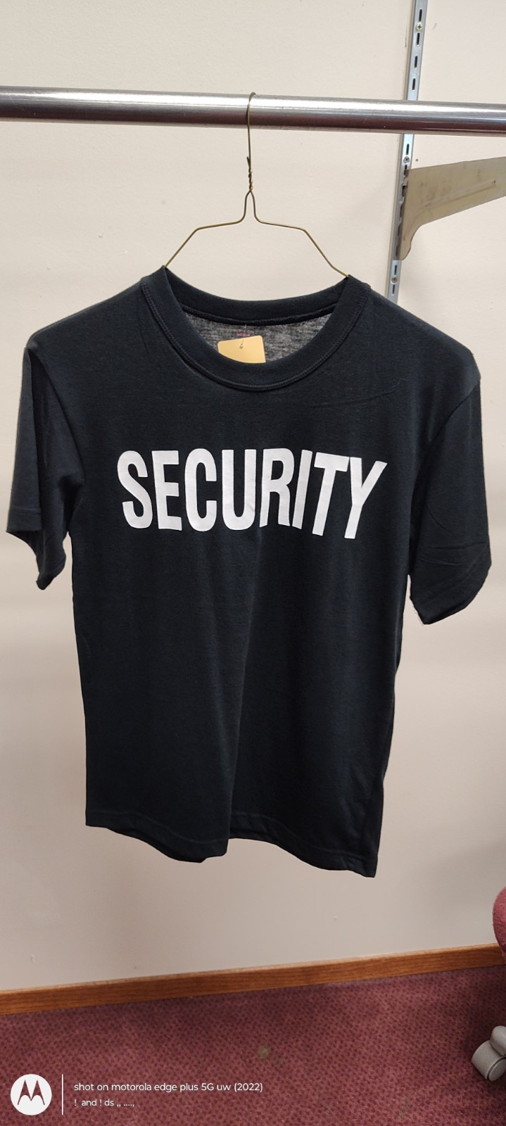Security black T-shirt with Security printed on it