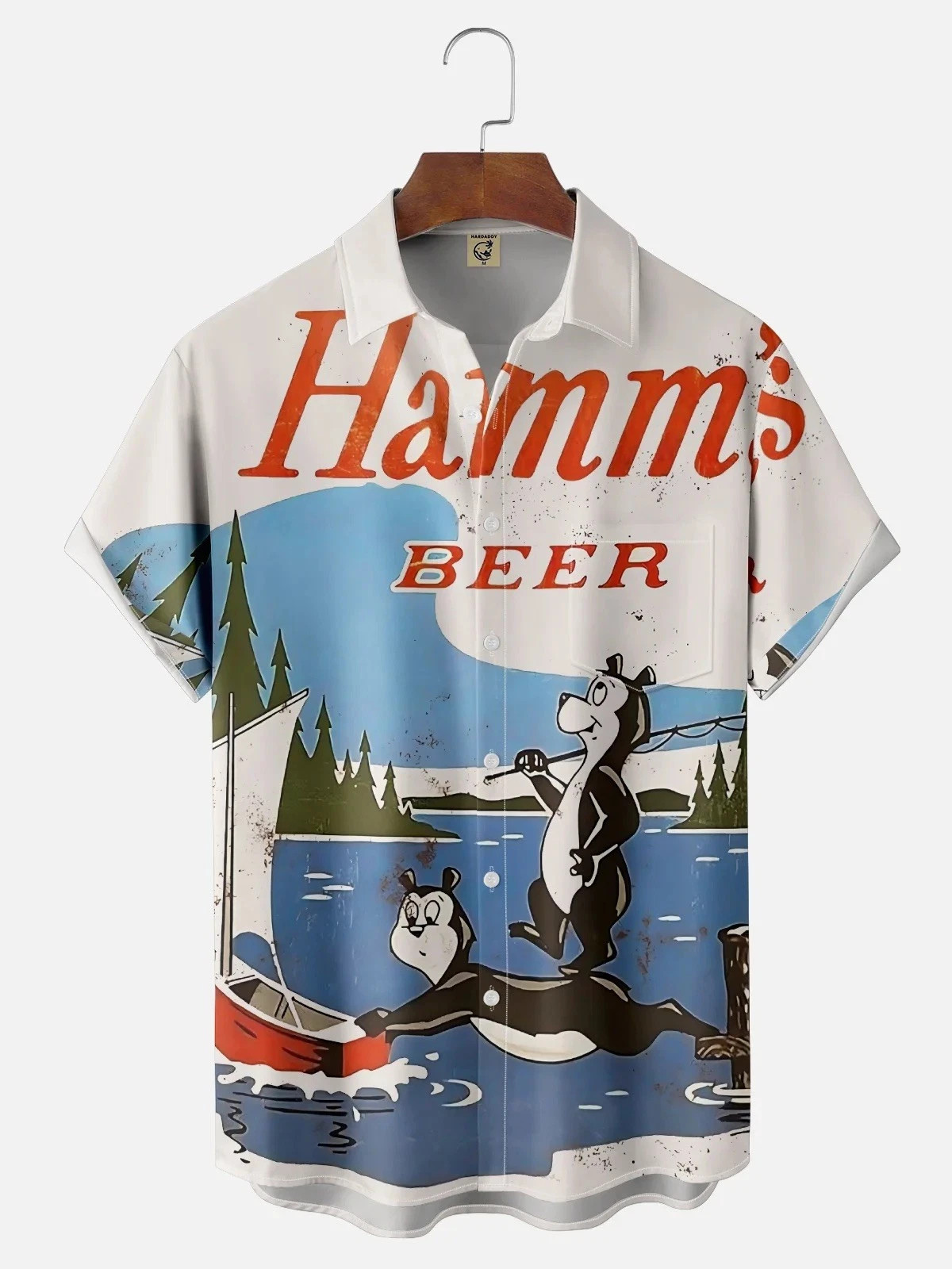 Cartoon Beer Chest Pocket Casua