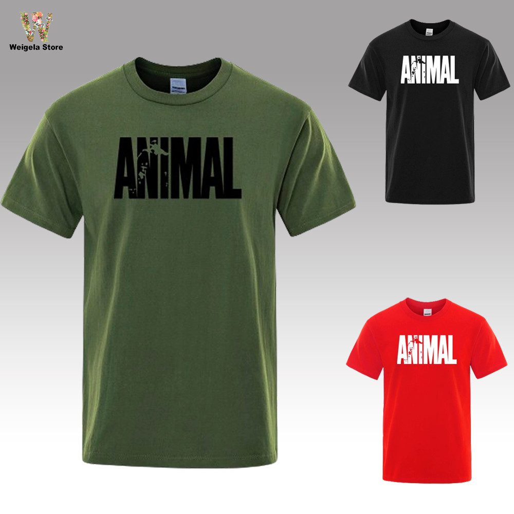 Animal T Shirt Mens Oversized Funny Tee Workout Gym 100% Cotton T-Shirts S -3XL
