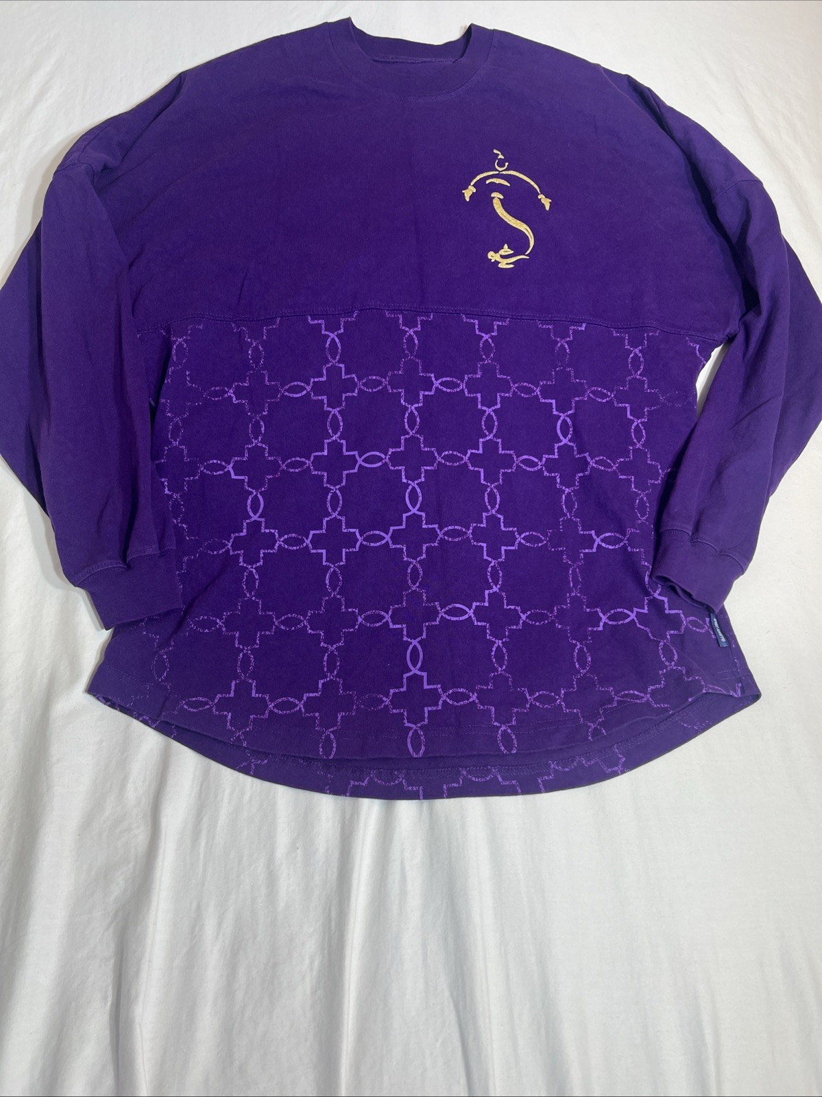 Disney Collection Aladdin Spirit Jersey Purple Long Sleeve T-Shirt RARE Size M