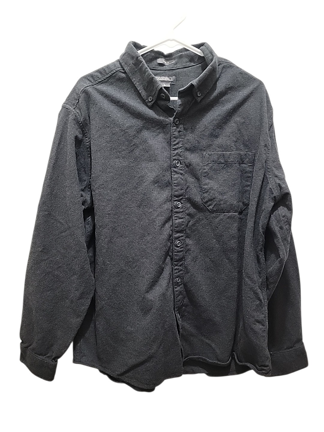 Eddie Bauer Classic Fit Button Down Flannel Shirt Mens XL Gray. Excellent Shape