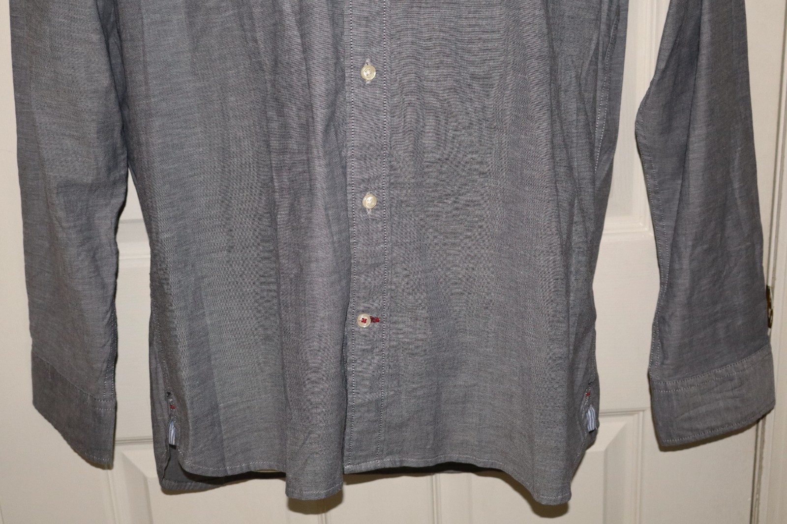NWT Tommy Hilfiger THFLEX Anti-Odor L/S Button-Down Chambray Navy Shirt XL