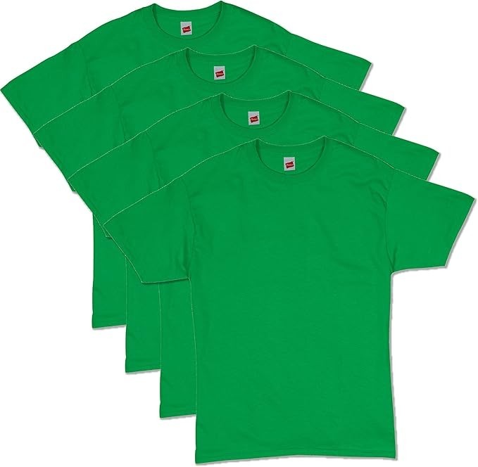 Hanes Men Crew neck T-Shirt 4-Pack ComfortSoft 100% Cotton Heavyweight Tee Plain