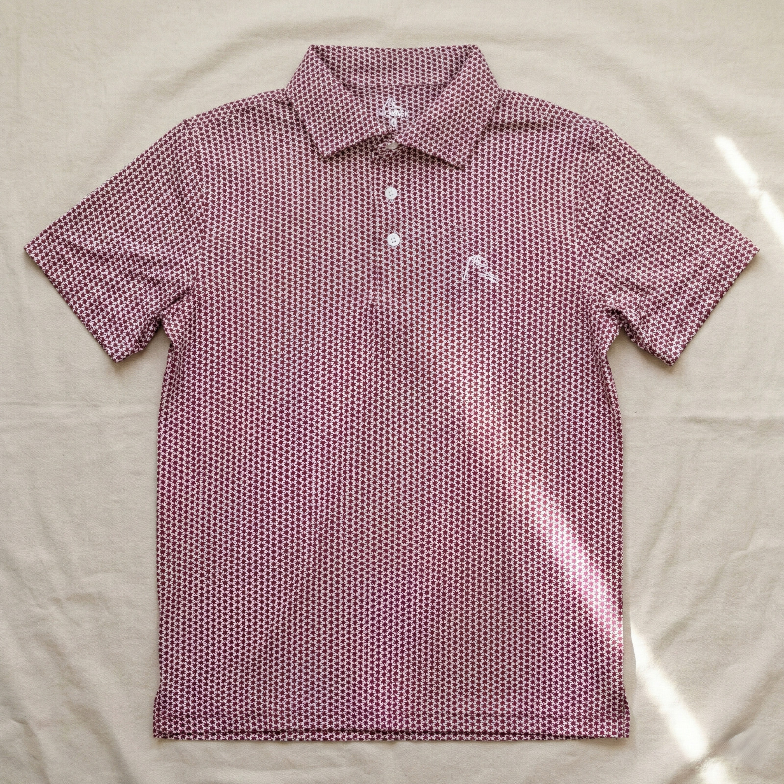 🍁 Rhoback The Don’t Mess Texas Men Performance Polo Maroon Stretch Size XL