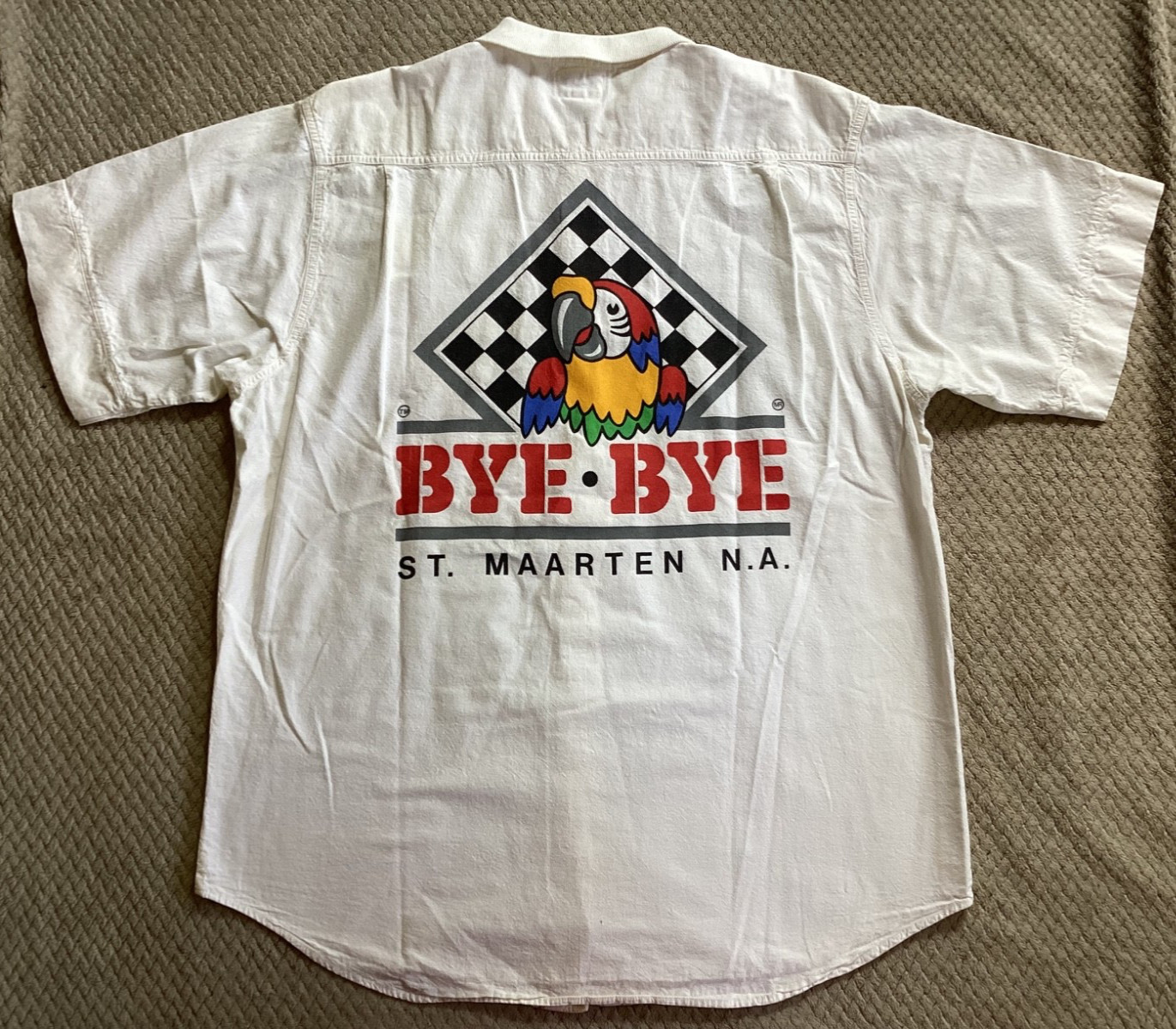 Bye – Bye St. Maarten N.A. Vintage Men’s Button-Up Souvenir Shirt XL 4