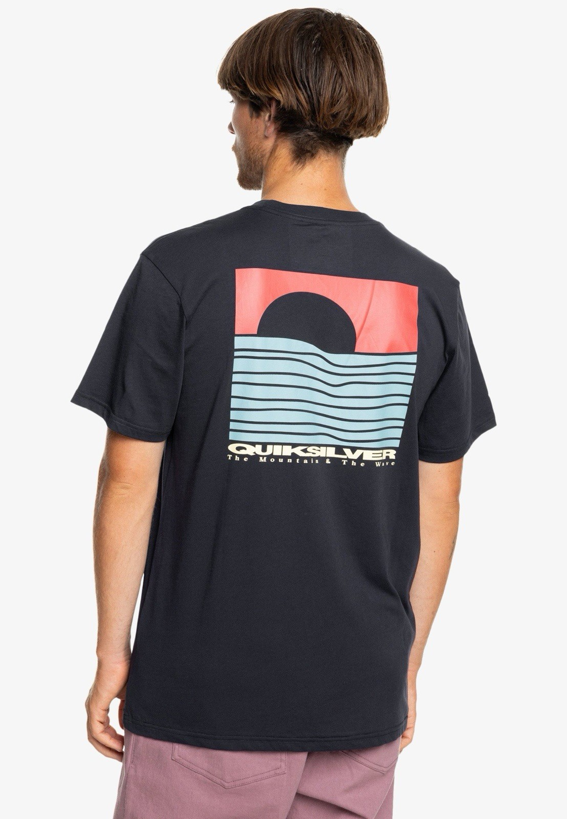 $30 Quiksilver Men’s Eye On Horizon Short Sleeves T-Shirt In Navy Size L