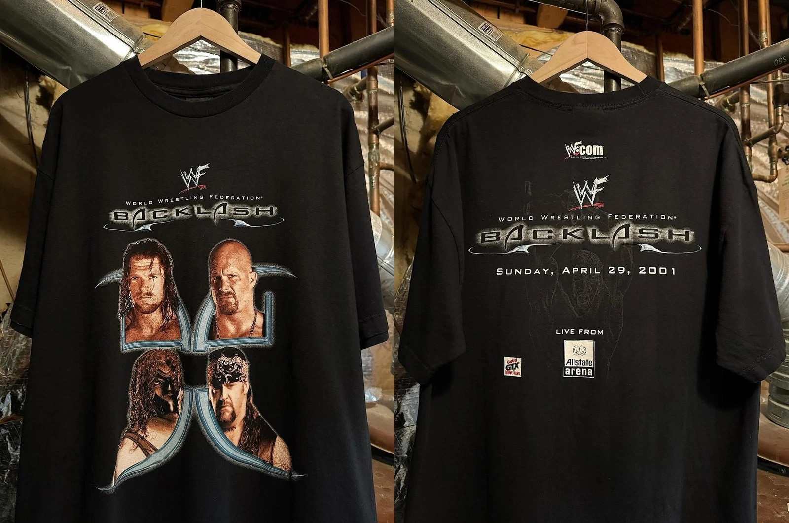 WWF Backlash 2001 Pay Per View Event Shirt WWE Wrestling Size S-5XL REPRINT NEW