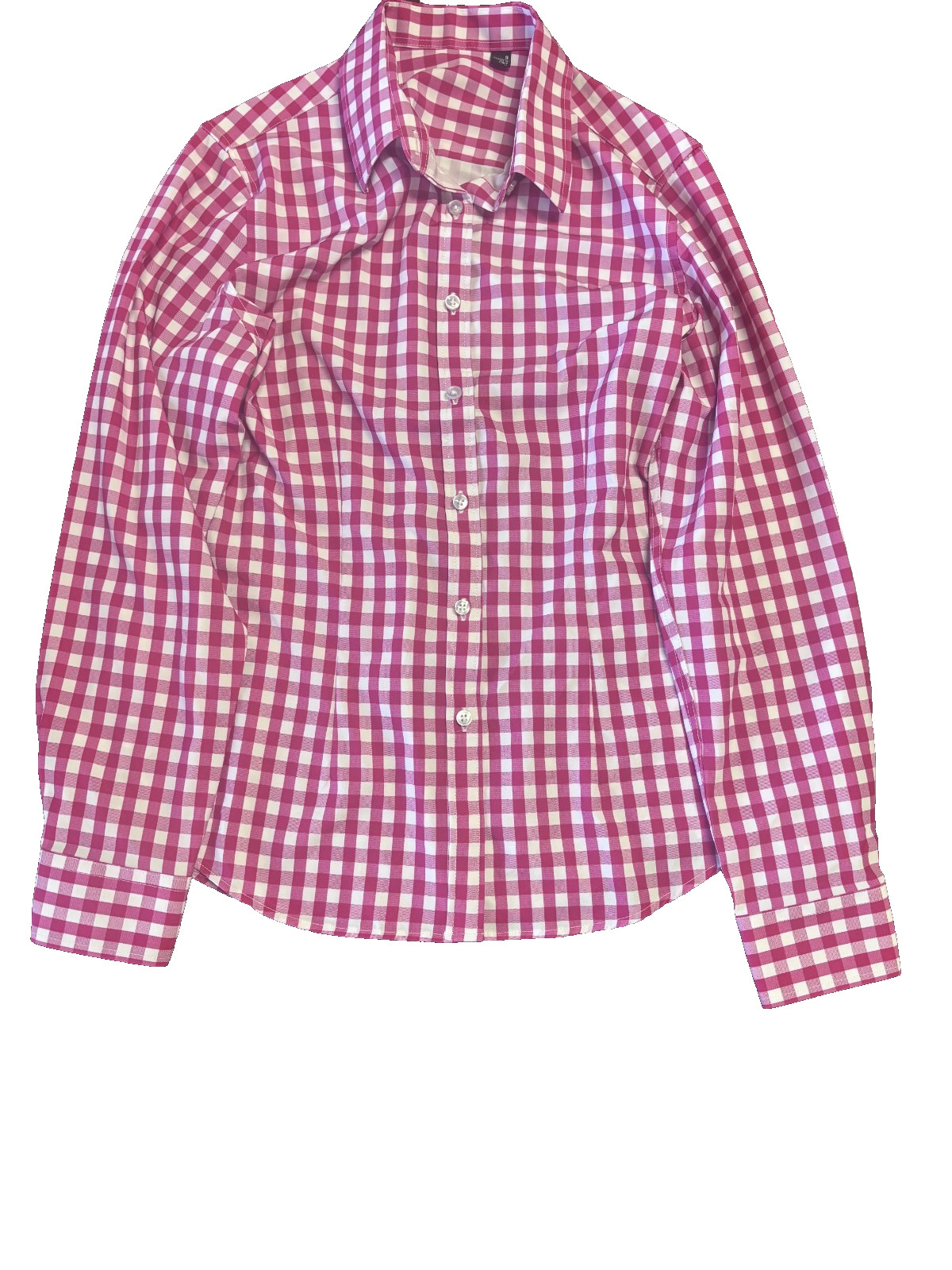 No Brand Pink and White Flannel Button Down Shirt Size Small