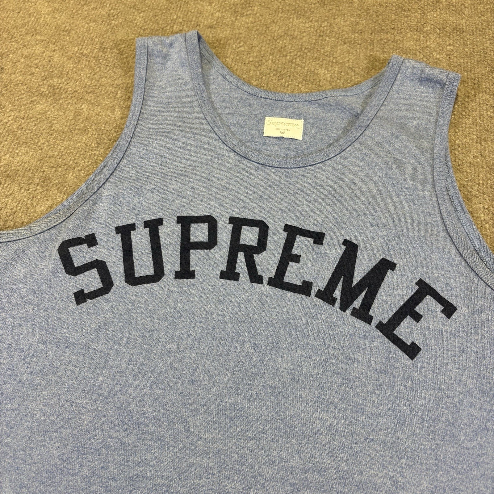 Supreme Arc Logo Collegiate Tank Top (Blue) Size Medium