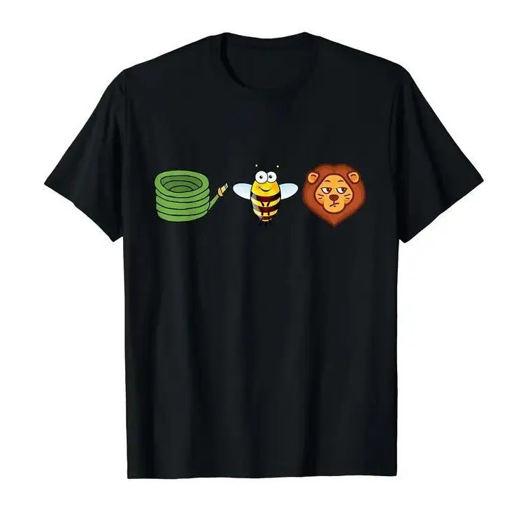 Hose Bee Lion Mens T Shirts Cotton Short Sleeve T-Shirt Crew Neck