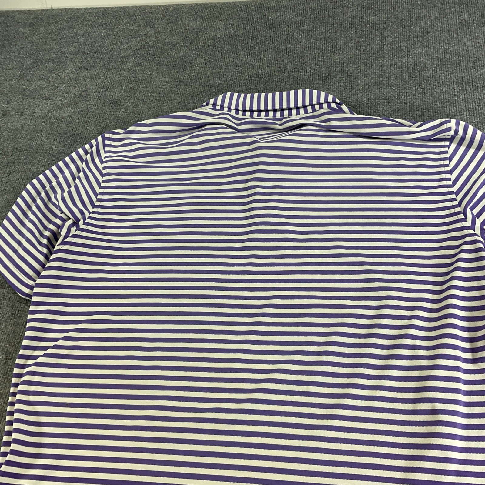 Peter Millar Summer Comfort Polo Shirt XL Purple White Stripe Crown Sport Logo