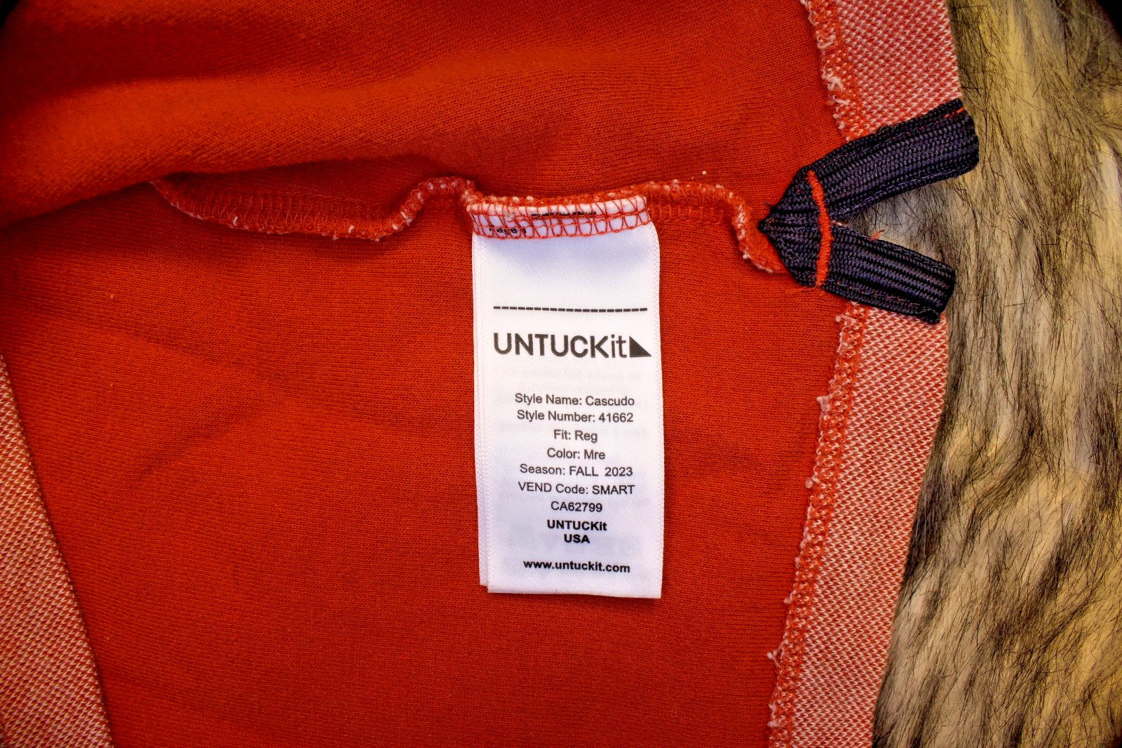 Untuckit mens cottton blend henley long sleeve shirt size XX-Large color orange