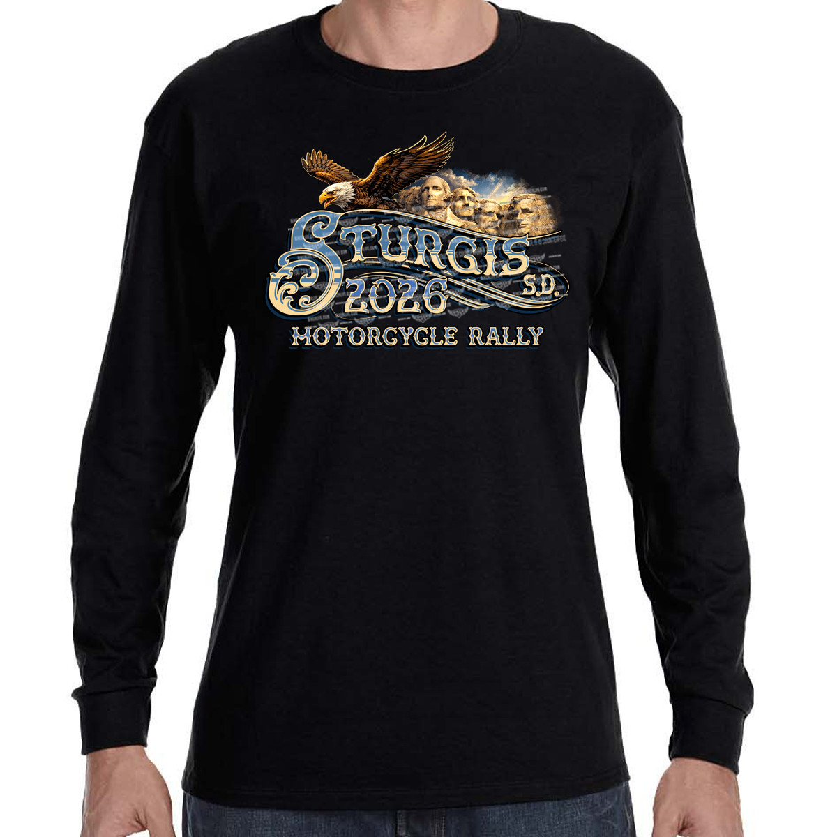 Long Sleeve 2026 Sturgis Motorcycle Rally Rushmore Race No Harley