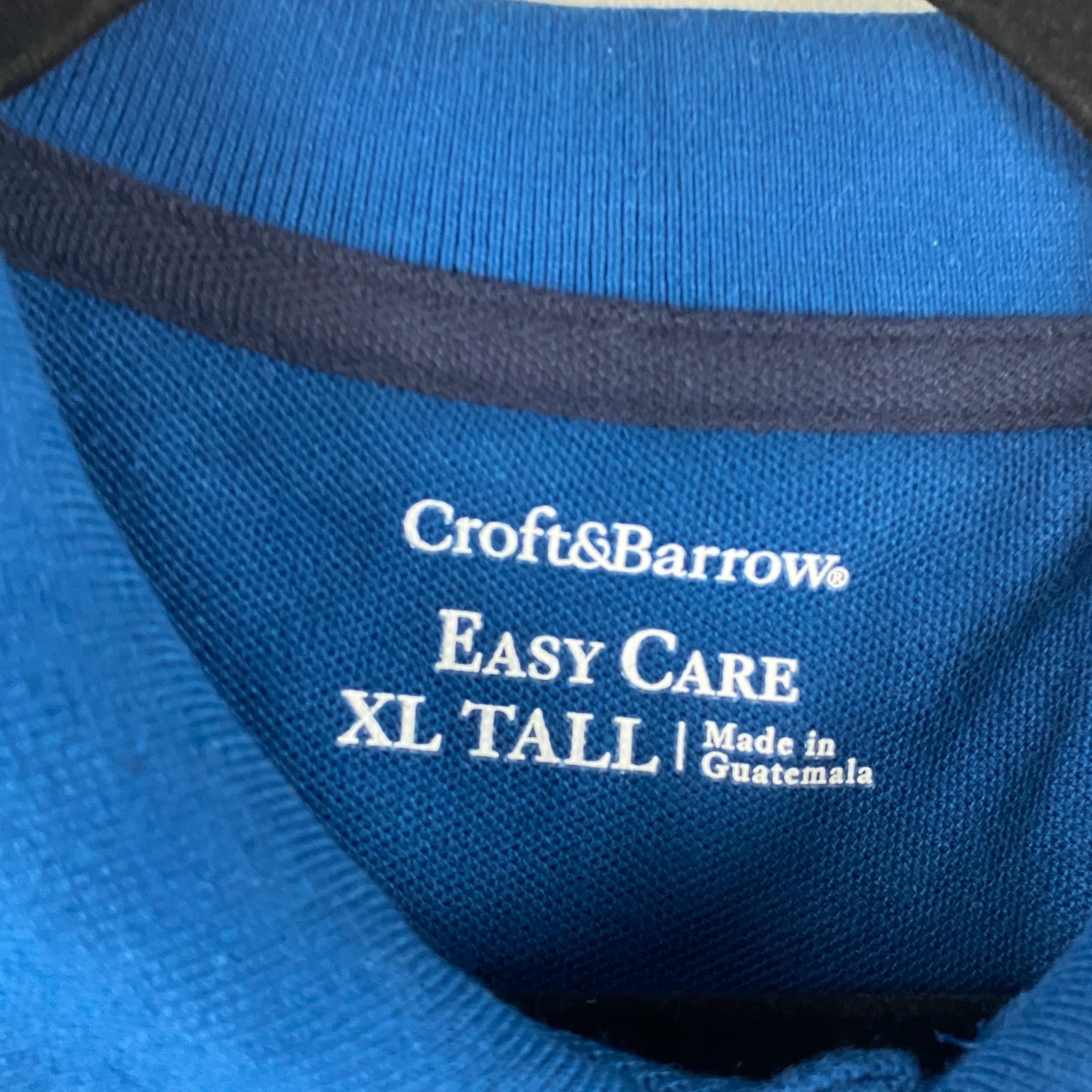 Croft and Barrow Easy Care Pique Polo Shirt Mens XL Tall Blue Short Sleeve Golf