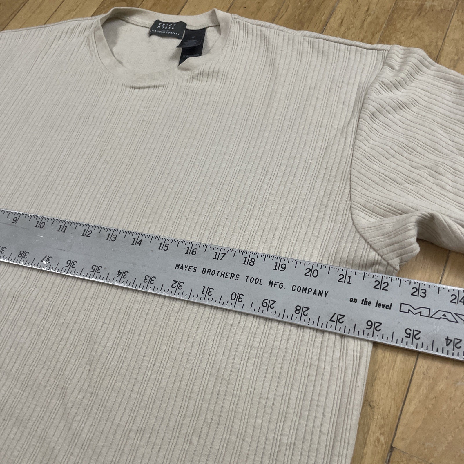 Crazy Horse Claiborne Shirt Men M Cream Beige Peru Cotton Cowl Old Money Minimal