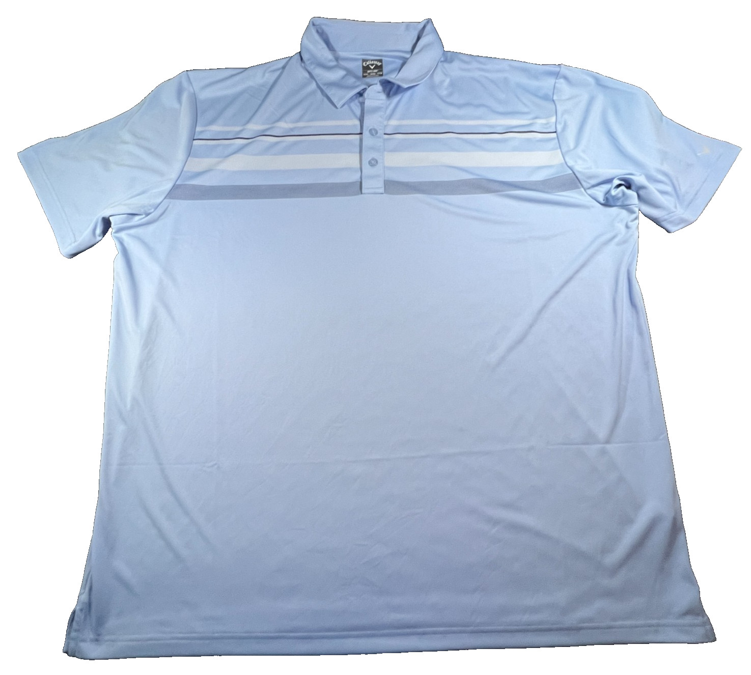 Men’s Callaway SS Opti-Dri Golf Polo Blue Striped Performance 3XL