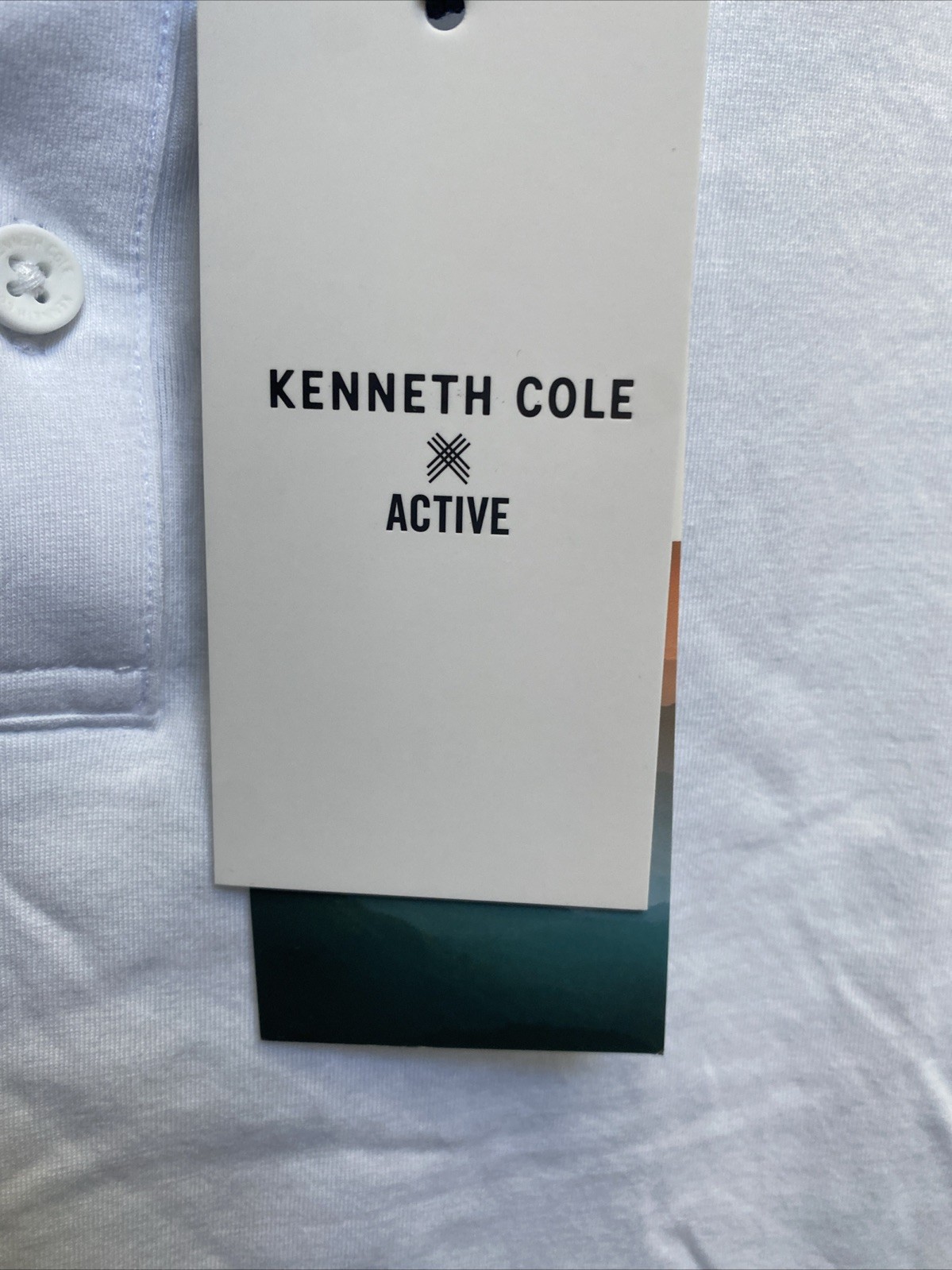 NEW Kenneth Cole Active Men’s Medium White Short Sleeve Polo Shirt NWT