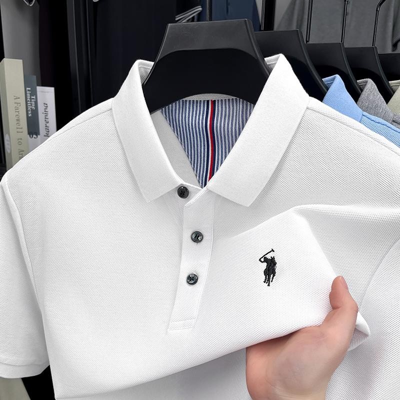 100% Pure Cotton Short Sleeved Men’s Polo Shirt Summer Fashion High-end Brand Po
