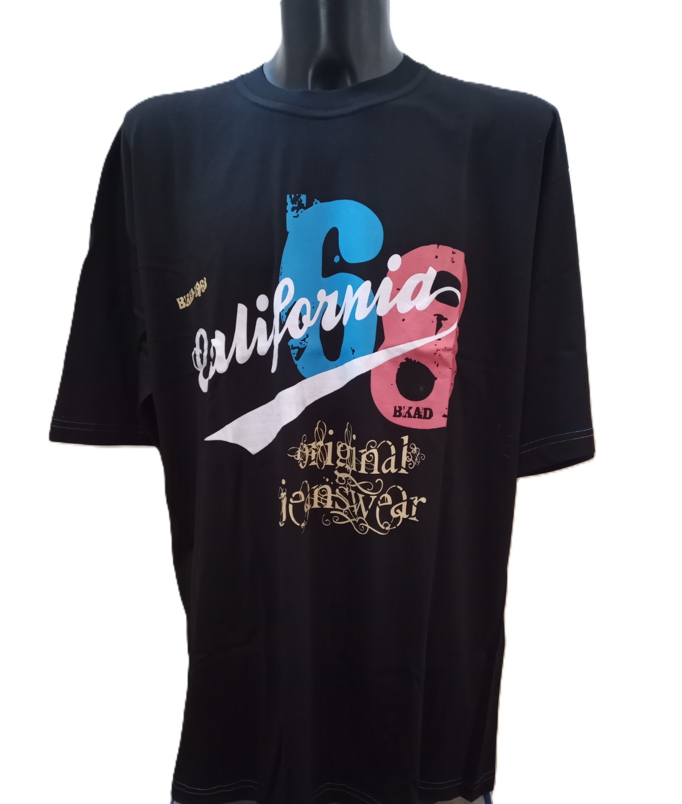 Fantastic Mens Big Size Black Brooklyn California 68 Tee – 2XL 3XL 4XL 5XL 6XL
