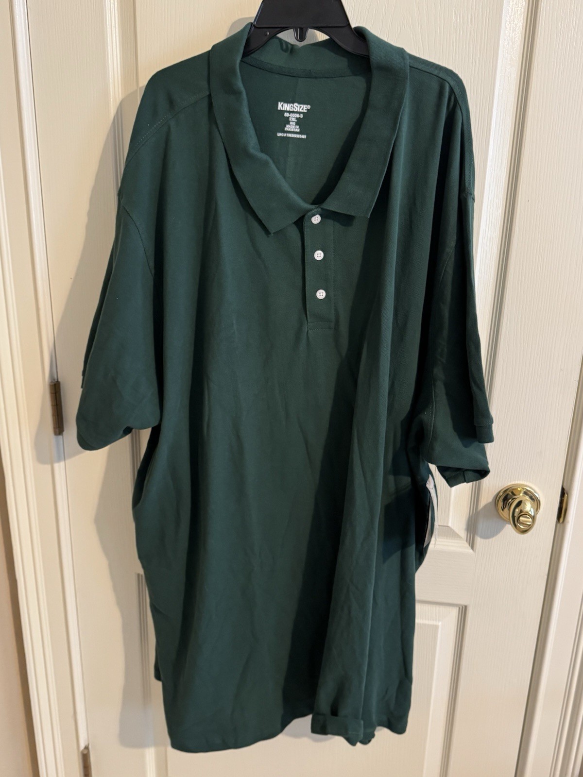 NWT King Size Brand Men’s Big & Tall Dark Green Golf Polo Shirt 7XL 100% Cotton