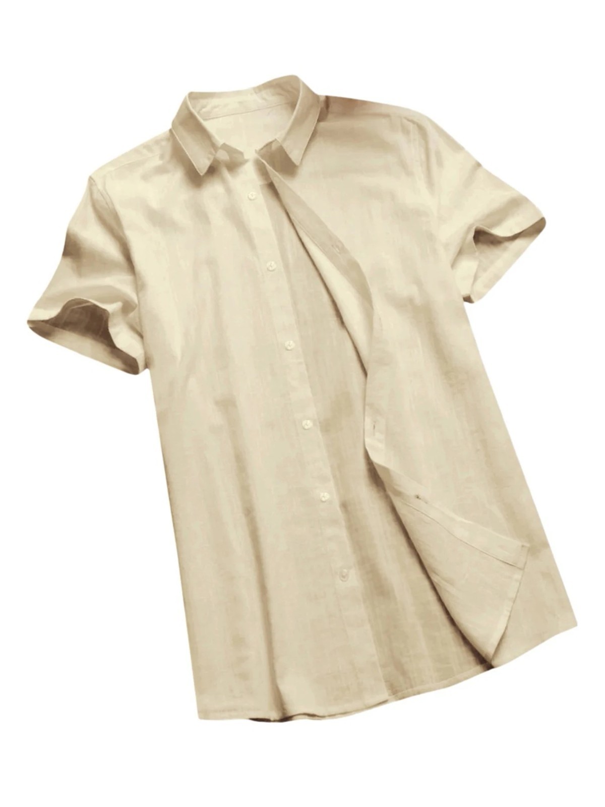 Mens Linen Shirt Short Sleeve Button Down Casual Beach Vacation Shirt