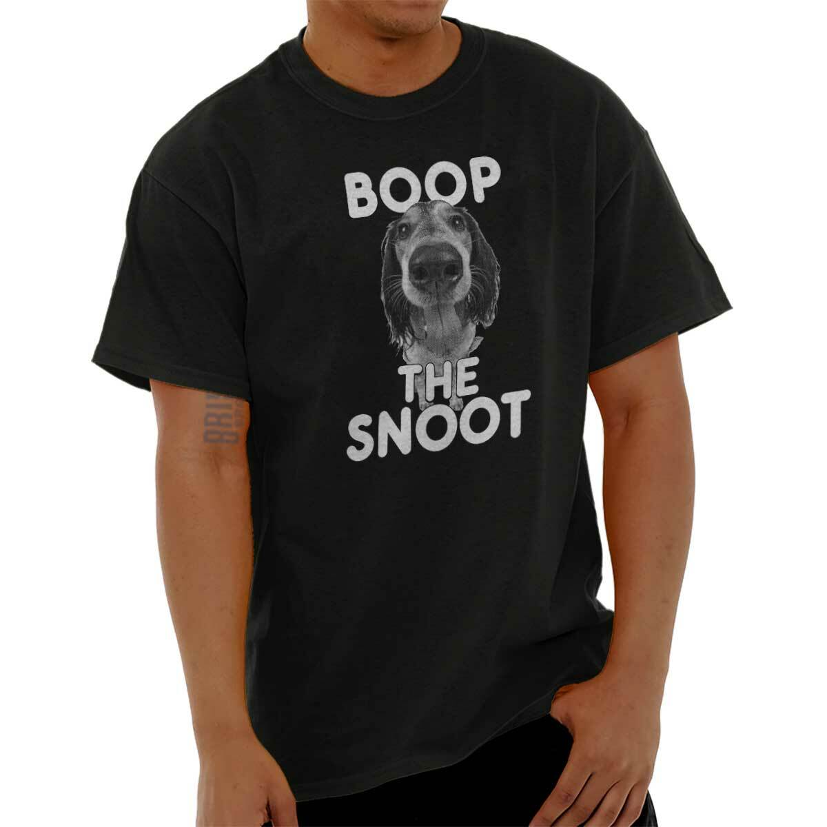 Boop The Snoot Funny Dog Puppy Pet Gift Womens or Mens Crewneck T Shirt Tee