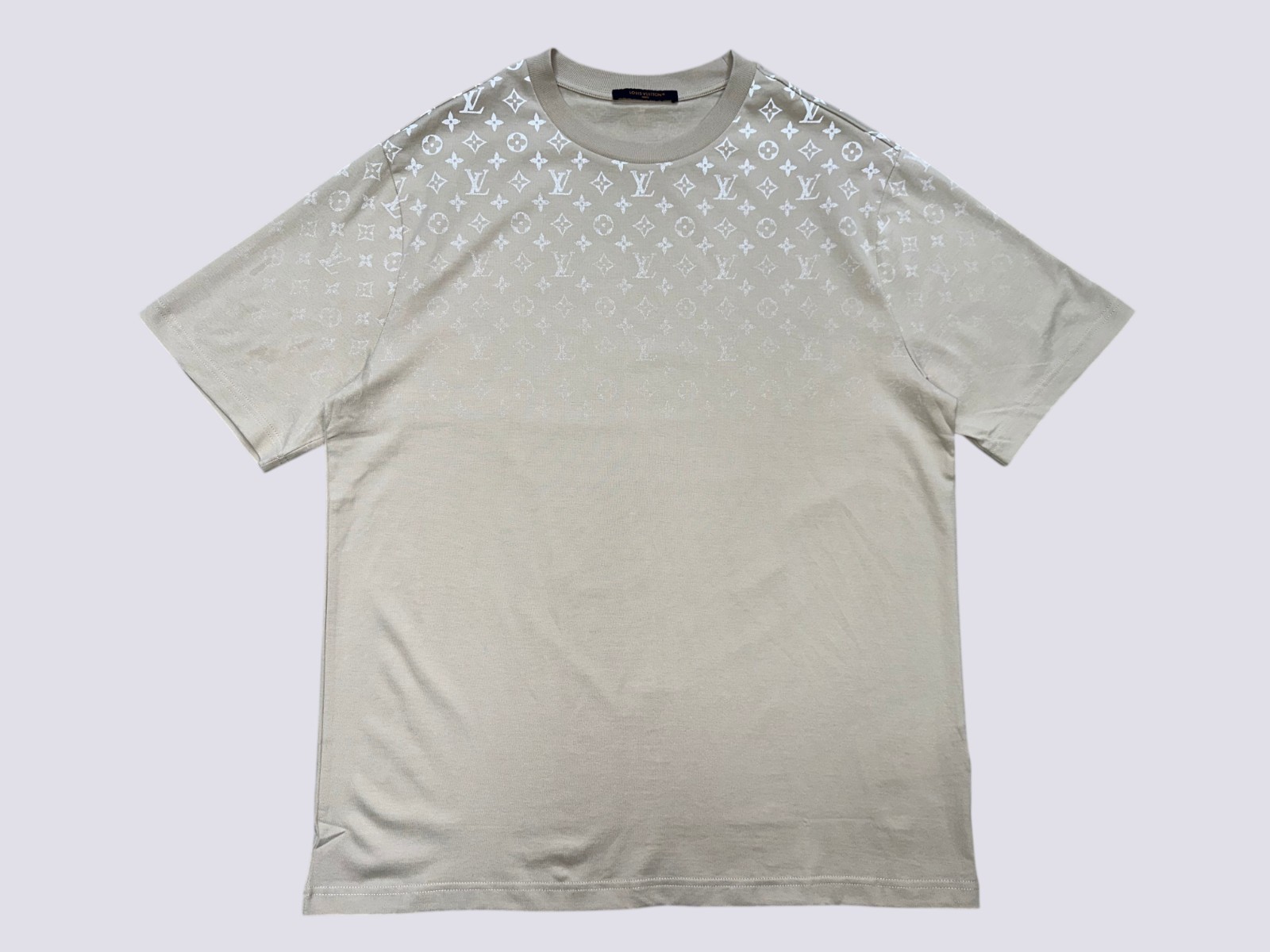 Louis Vuitton LV Monogram Gradient Cotton Crewneck T-Shirt Beige Size L
