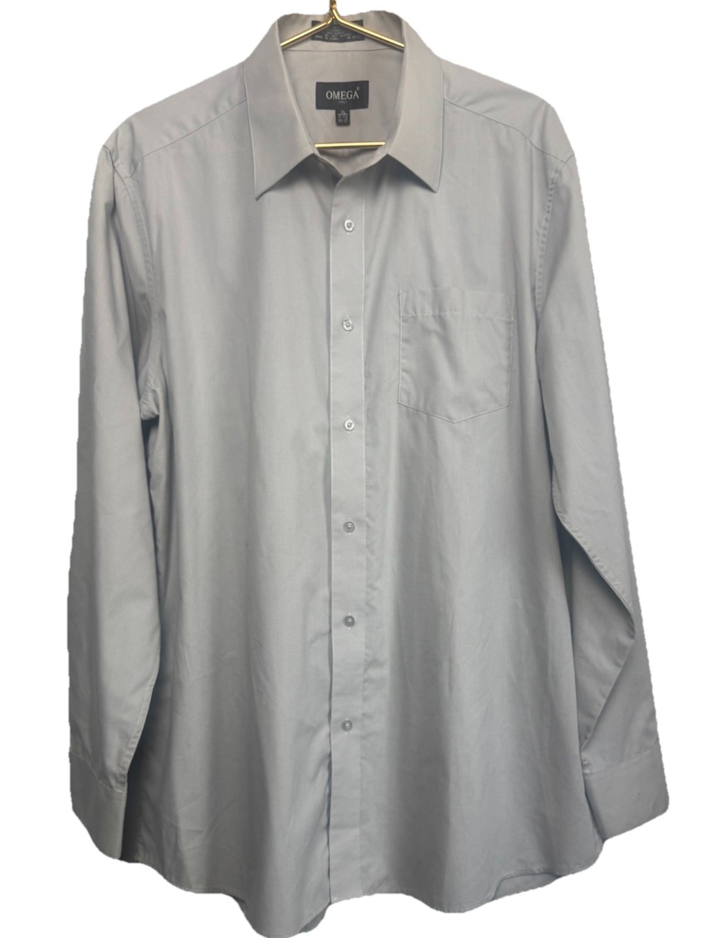 Omega Italy Men’s Premium Designer Long Sleeve Solid Regular Fit Dress Shirt