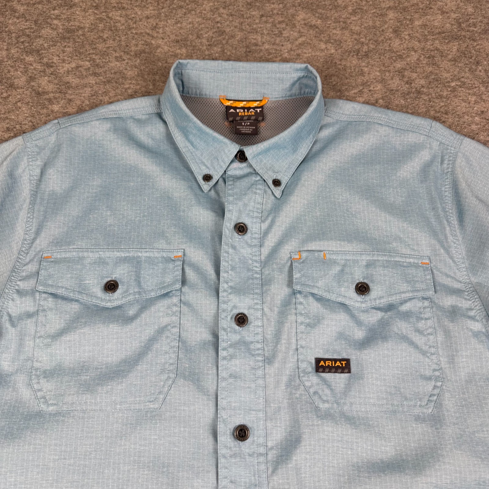 Ariat Rebar Made Tough VentTEK DuraStretch Work Shirt Blue Mens Small S