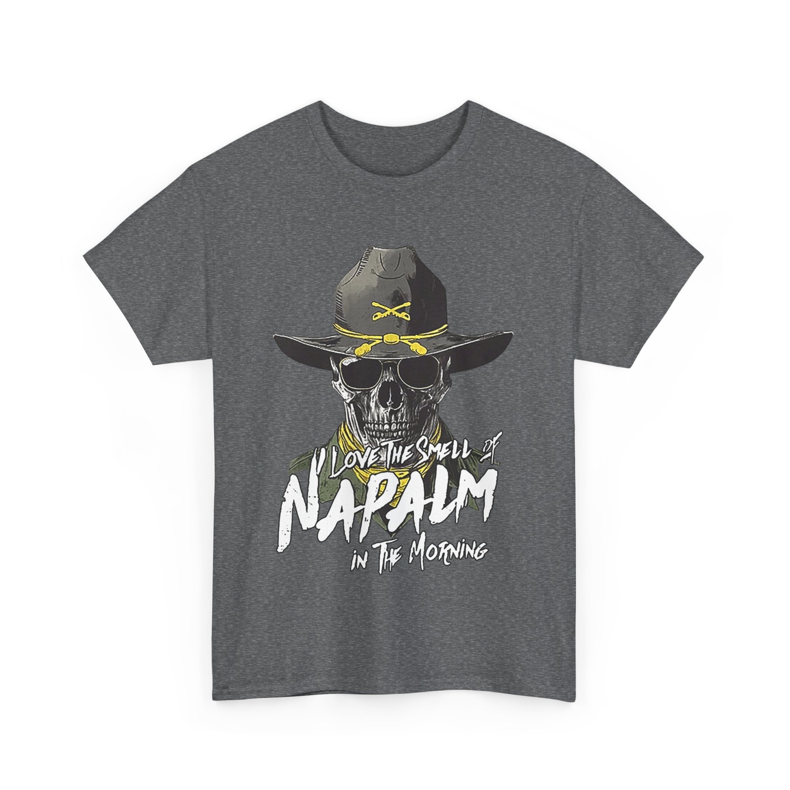 Skull I Love The Smell Of Napalm In The Morning Funny T-shirt