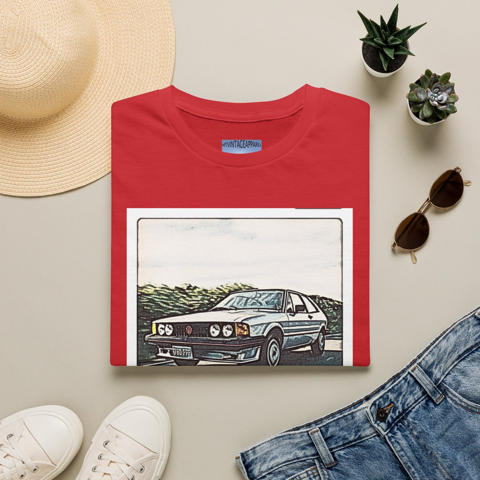 Scirocco Retro Car Art Graphic Short Sleeve Softstyle Cotton Tee Shirt Gift NEW