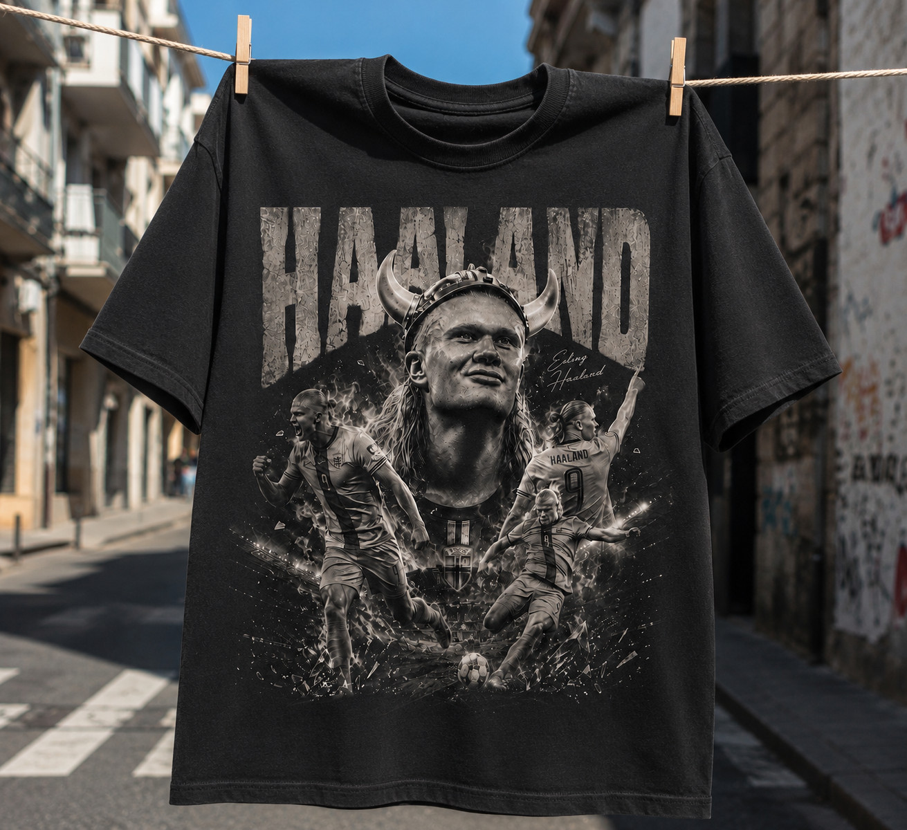 Erling Haaland Shirt, Vintage Football Graphic Unisex Tee, Soccer Fan Gift