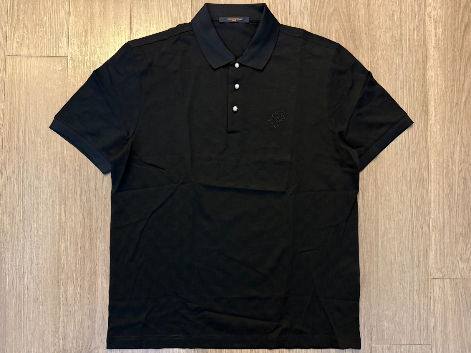 Louis Vuitton Damier Cotton Pique Polo shirt midnight blue S