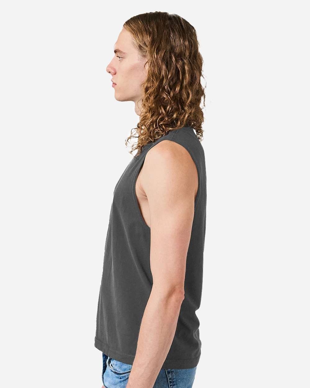 American Apparel Heavyweight Cotton Garment-Dyed Mid-Length Muscle Tee 207GD
