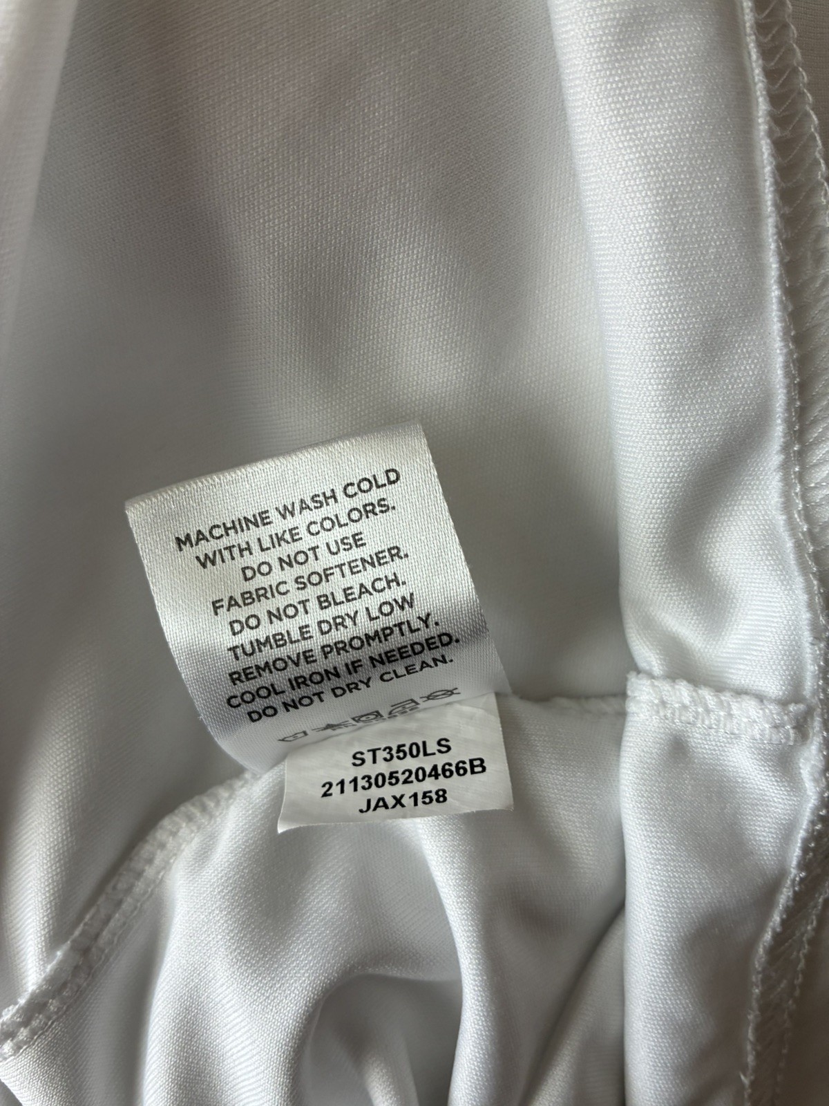 Sport-Tek Men’s White Long Sleeve Moisture Wicking Dry Fit Tee Sz L ST350LS